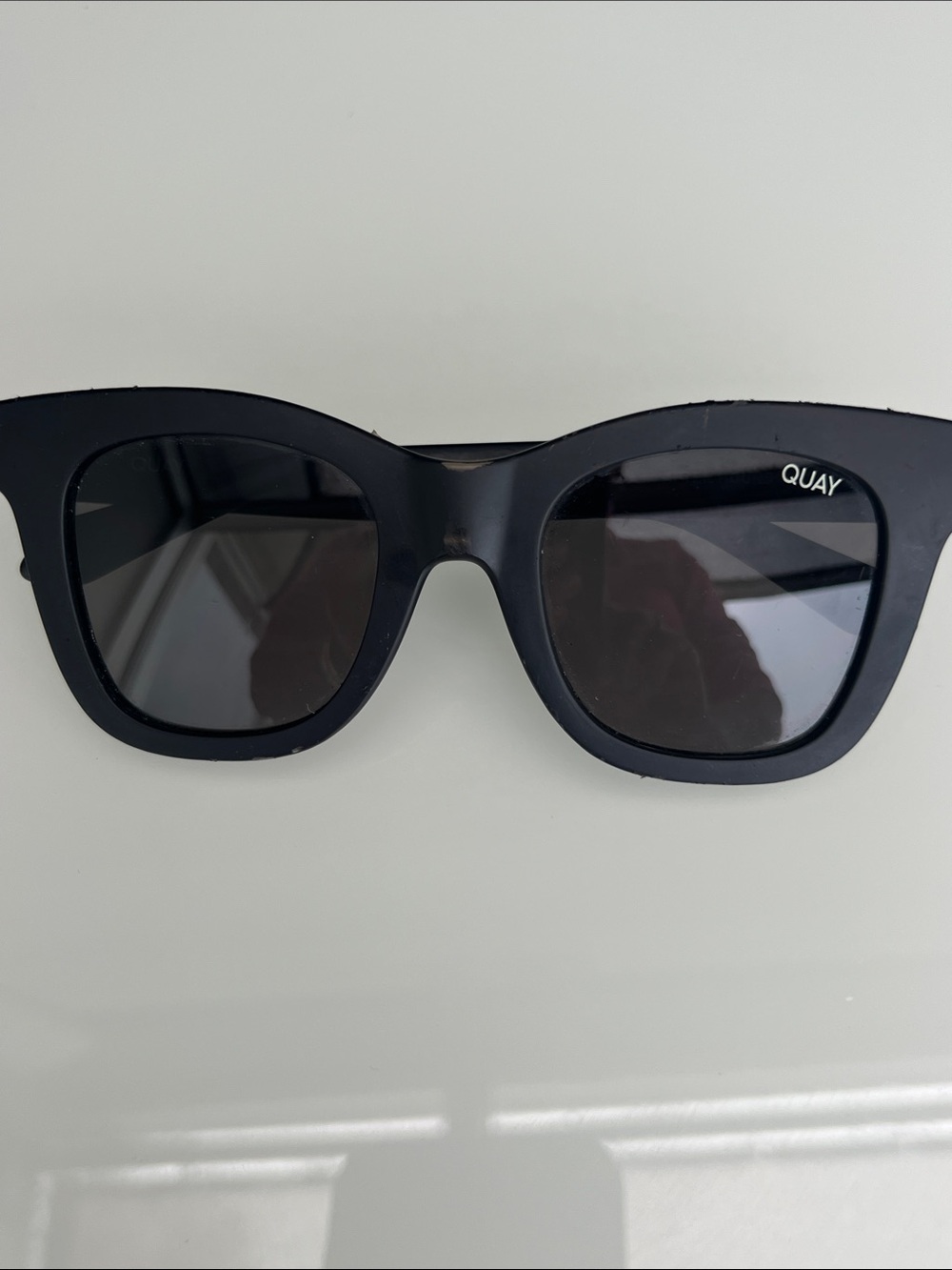 Quay Australia Black Square Cat-Eye Sunglasses